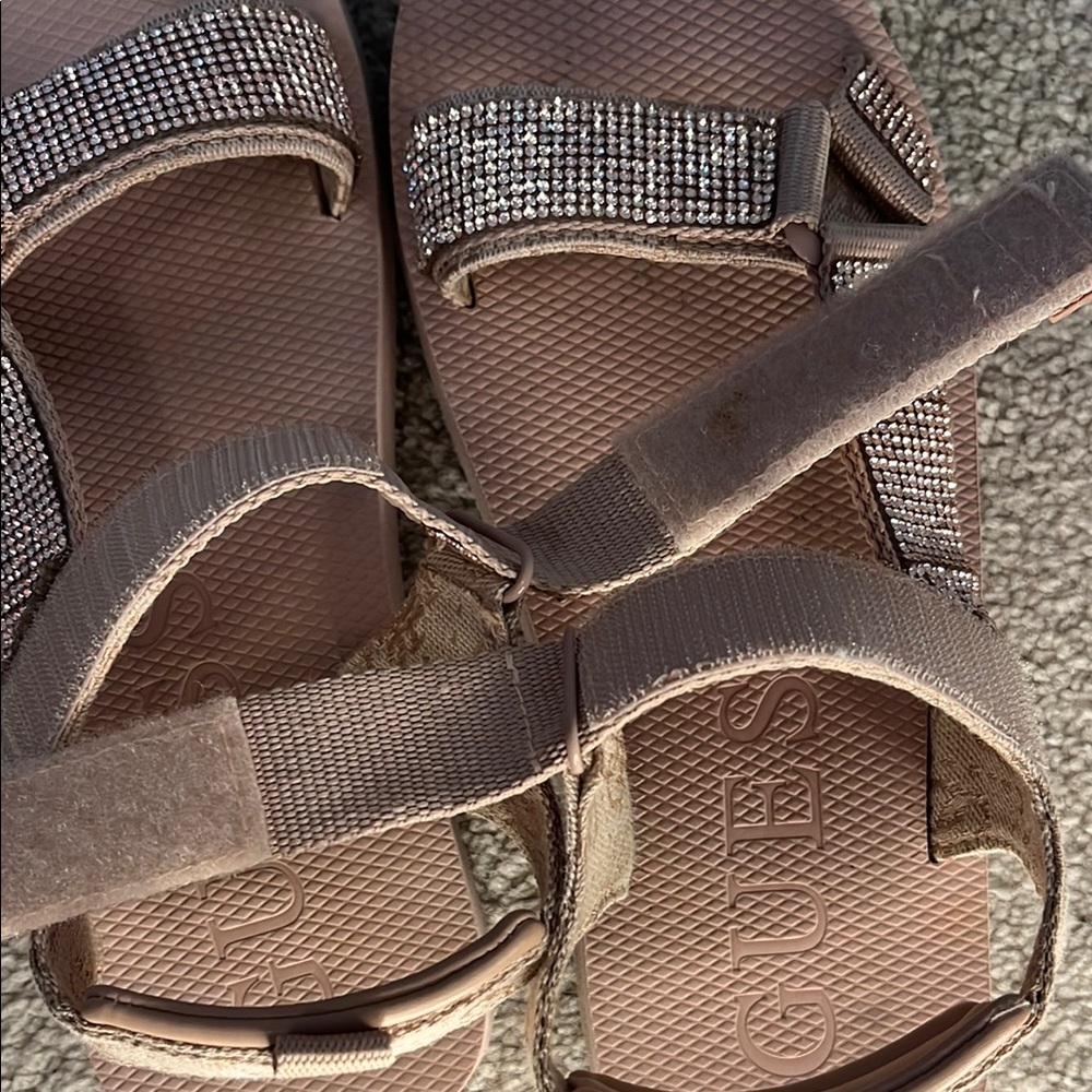Guess Tan Rhinestone Sandals - Picture 4 of 4